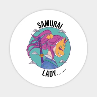 Samurai Lady Circle Design Magnet